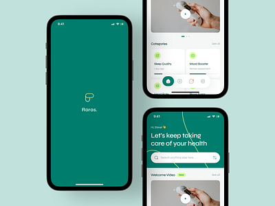 Raras - Virtual Healthcare App app clean green health hospital medical mobile nurse raras slab slabdsgn