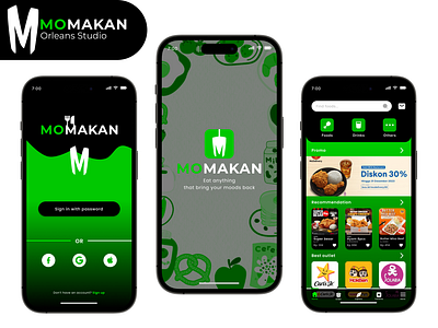 MOMAKAN v.1 - Food App UI Design branding logo ui