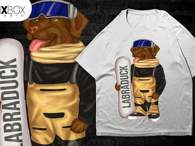 Streetwear Design Polo for T-Shirt-Labrador Ice Skate cartoon character clothing design fashion design graphic design illustration streetwear design