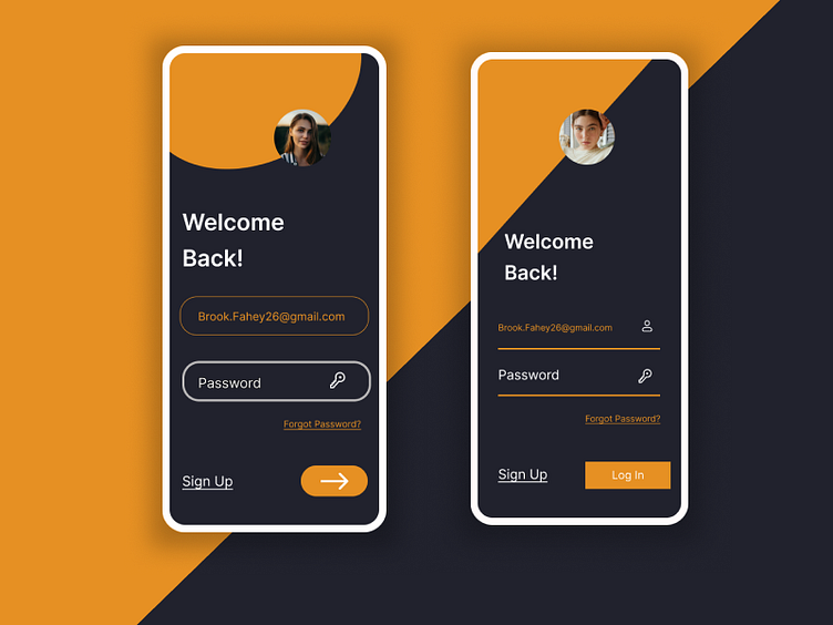A simple login sign up page design. by MARYAM ASGHAR on Dribbble