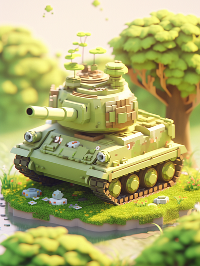 A cute toy of simple Mini tank dall e