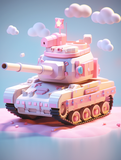 A cute toy of simple Mini tank dall e