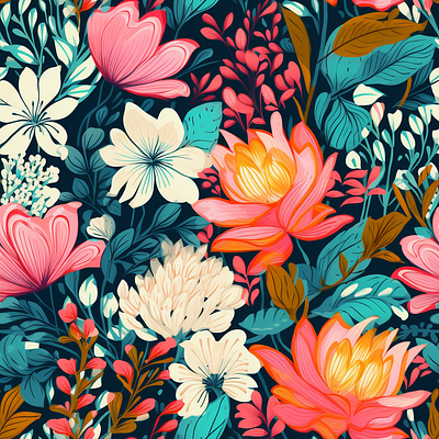 Floral pattern graphic design illustration