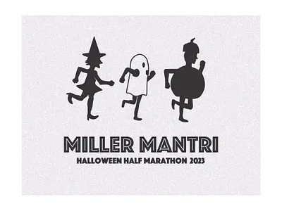 Miller Mantri Marathon costumes ghost halloween marathon pumpkin race running silhouette spooky t shirt witch