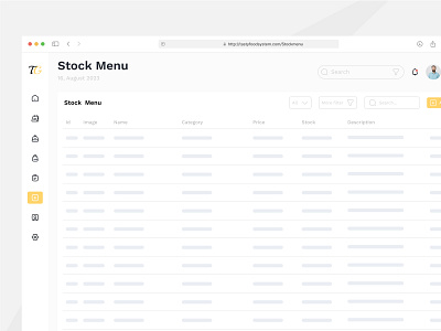 TastyGood Sidebar and Table Component POS b2b component dashboard design loader pos restaurant saas sidebar skeleton table ui ux web