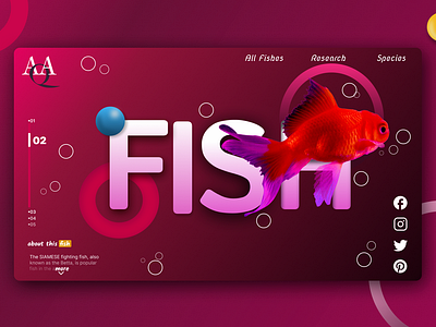 fish website landing page 3d animation appdesign branding colorful creative fish fishapp fishwebsite graphic design logo motion graphics postcard tranding ui website websitedesign