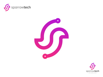 Technology logo design, letter s + sparrow + tech icon ai blockchain brand identity branding creative logo fintech icon identity letter mark s logo logo design logodesigner logos logotype mark monogram s logo design tech technology technology logo