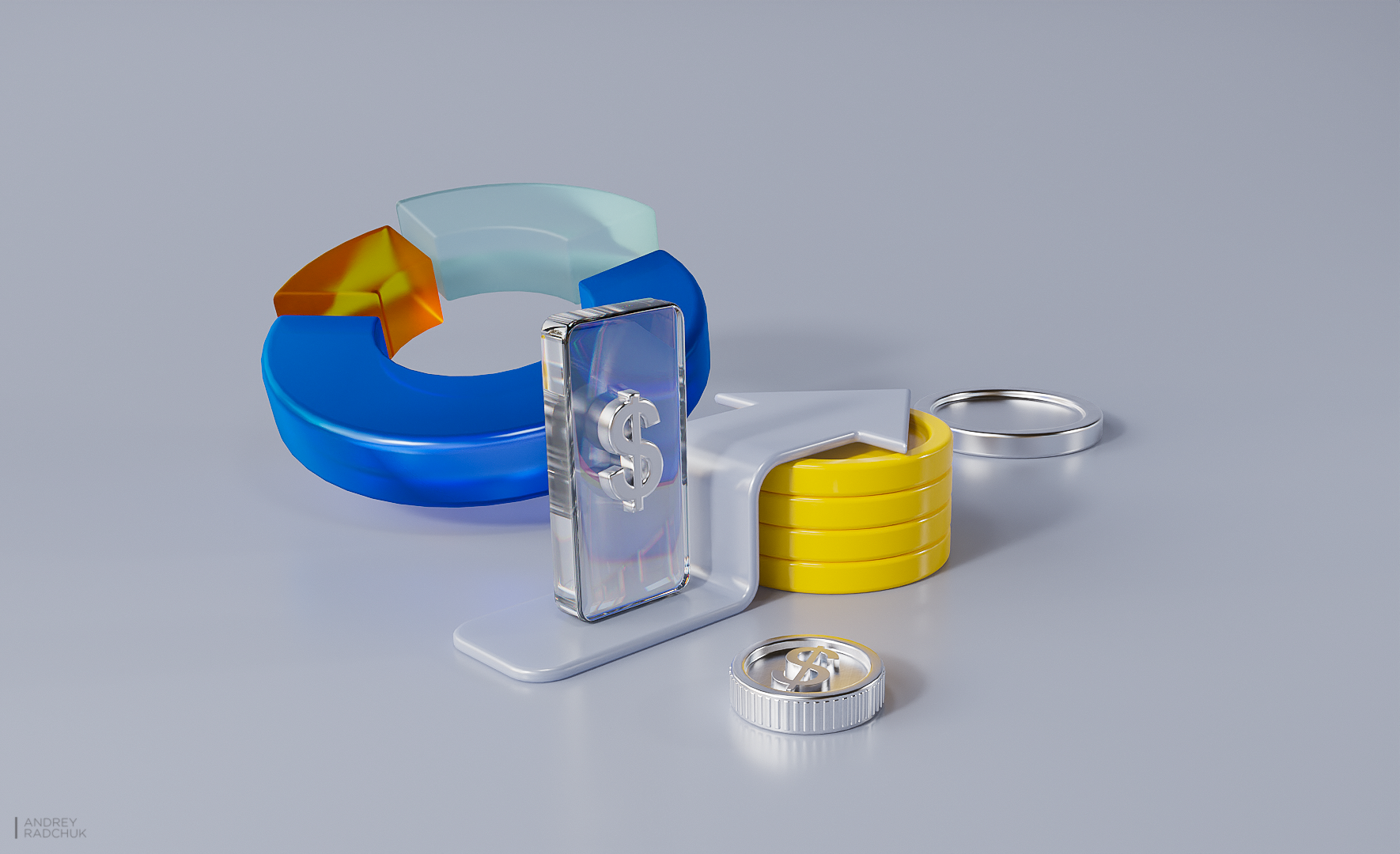 3d Illustration 3d bank blender exploration fintech illustration modern style