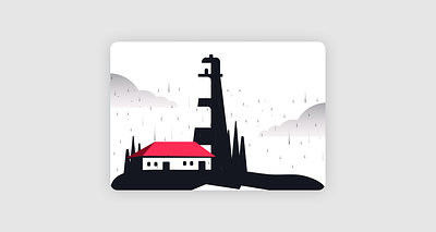 Rainy Day building farm gradient graphic design illus illustration lighthouse