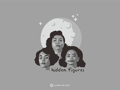 Hidden Figures in Vector coreldraw hiddenfigures illustration lineart movie portrait vector