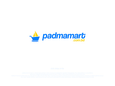 A simple logo for an online shop in Bangladesh blue boat branding business contest creative ecommerce graphic design logo logo designer mart modern online shop professional river shopping simple unique website yellow