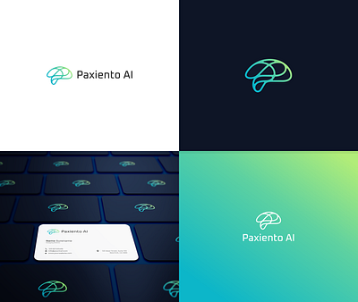 Paxiento AI Logo ai artificial intelligence brain brain logo branding graphic design letter p logo modern logo p logo smart smart logo
