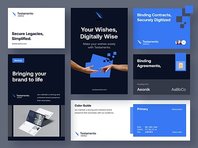 Testamento: Digital agreement agreement brand brand guideline brand identity brand manual branding branding deck digital digital logo graphic design identity logo design logo styleguide logos logos branding mark marketing saas visual identity