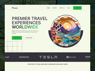 Travel Agency Website - Header abroad agency design guide home page hotel landing page modern nature product sakib service tour touriest travel ued ui ux web website