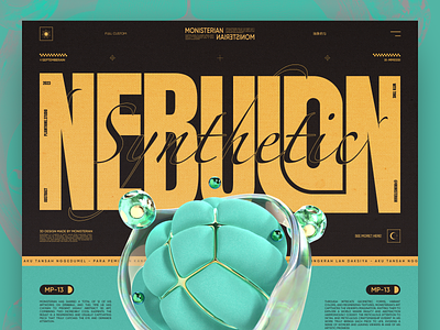 NEBULON - 3D Art Portfolio Web 3d design fabric glass header ill illustration portfolio showcase web design