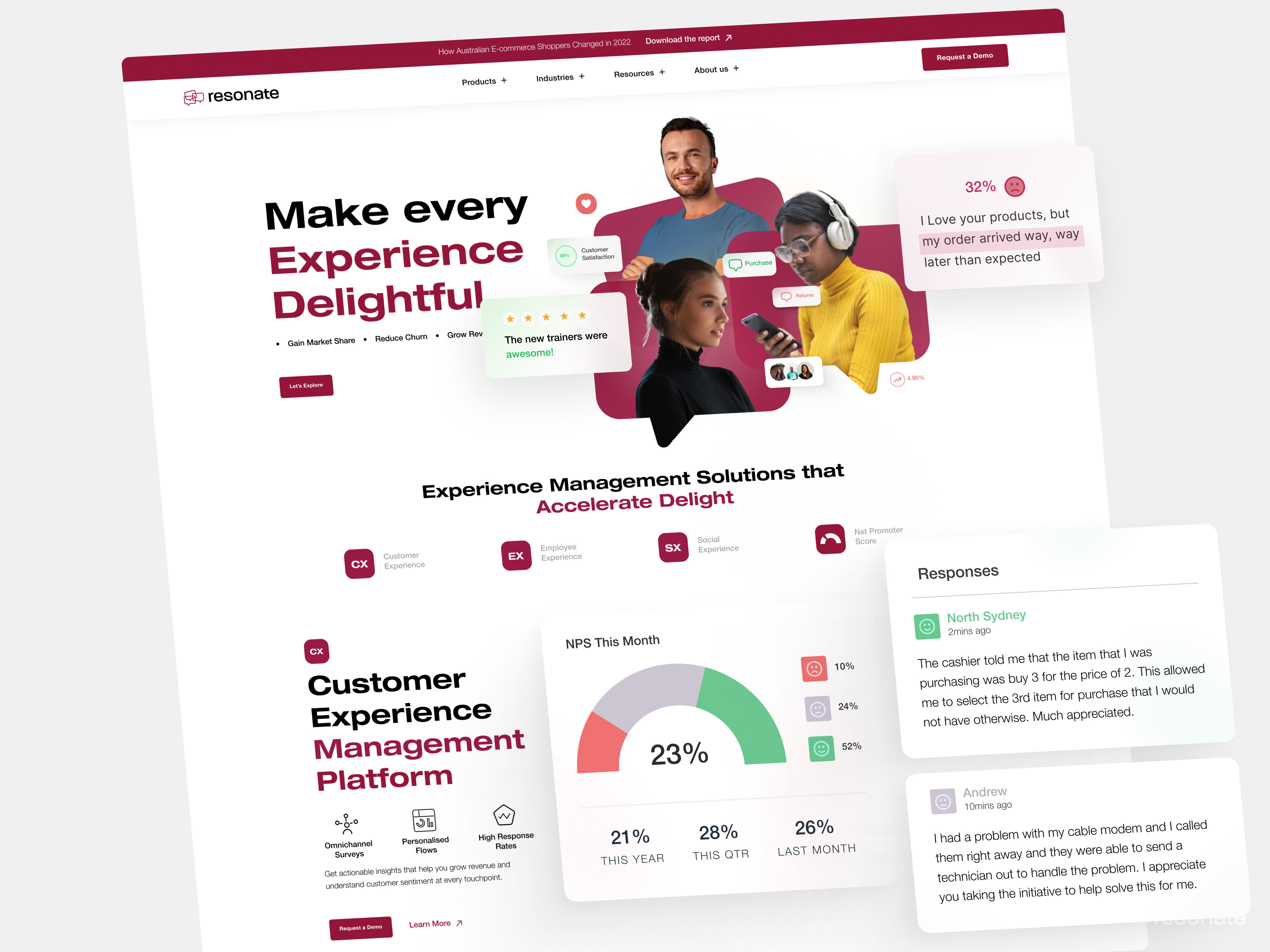 Revamped Design for the Resonate Website branding clean design graphic design iconography illustation minimal ui ux vector visual design website whitespace
