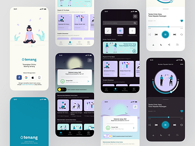 Exploration Design : Mental Health App graphic design meditation meditation app mental health app music podcast ui ui app uiux user interface