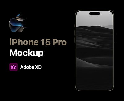 iPhone 15 Pro Mockup for Adobe XD for Free adobe adobexd apple free freebie iamfaysal iphone iphone15 iphone15pro mockup