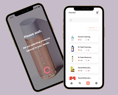 Mobile App Design app design branding design ecommerce figma mobile app onboarding pink skin care splash screen ui uiux user interface userexperience ux