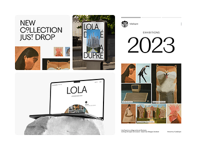 Visual Concept for Artist and Illustrator (Lola Dupré) aesthetics art direction artist bento branding concept contemporary creative creative direction design designer graphic design illustration inspiration layout minimal social media typography web web design