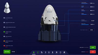 Space Ship UI by econev design econev evgheniiconev lizzardlab ui
