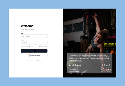 DAILY UI CHALLENGE SIGN IN PAGE branding dailyui fitnesspage graphic design gym gympost product design signin ui ux uxdesign visual design