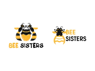 "Bee sisters" logo for the apiary adobe illustrator branding character character design creative logo design designer digital digital art graphic design graphicdesign icon idea logo identity illustration logo logotype mark minimalistic logo vector