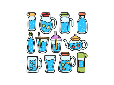 Drink Doodle Set cute doodle drink illustration vector