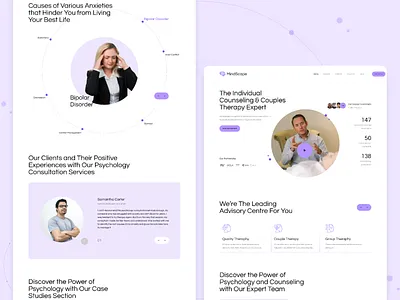 Psychology and Counseling Therapist Website Design counseling therapy website ui ui design web design web developemnt web ui web ui design website design website development