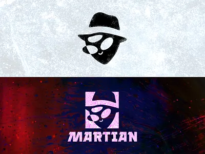 The logo of the "Martian" clothing brand adobe illustrator brand branding character character design clothing brand clothing store creative logo design graphic design identity illustration logo logo style logotype mark minimalistic logo style vector
