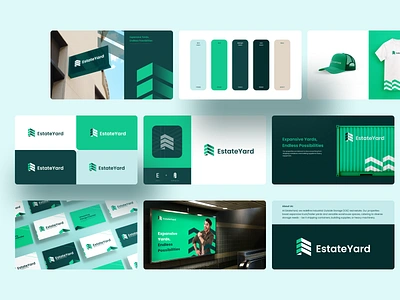 EstateYard - Outside Storage Logo and Branding agency branding branding company graphic design green branding green logo logo logo branding logo company logo mortgage logo outdor real estate logo realestate storage logo vektora