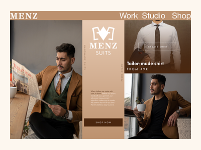 MENZ tailoring challengue clothes concept dailyui design eccomerce fashion tailoring ui web web design