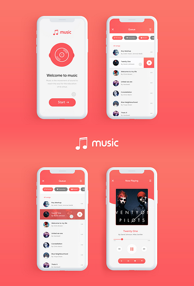 Music app design ui design