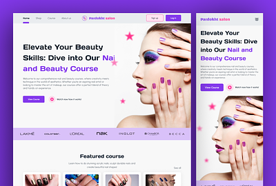 Pardokht salon Website UI acrylic nails app branding course design e learning figma gel nails graphic design illustration logo mobile app nail and beuty nail art nail extensions ui user experience user interface ux xd