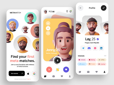 Mobile Design for Dating App (Replication) app appdesign dailydesign datingapp designdrug graphic design ui