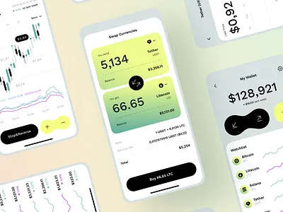 Trading Platform App app crypto cryptocurrency currency design interface ios mobile trading ui ux wallet