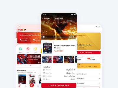 Game store mobile application for membership, loyalty, product branding design digital product design game illustration indonesia logo loyalty membership mobile app point promotion ps3 ps4 store trade in ui uiux ux design xbox360