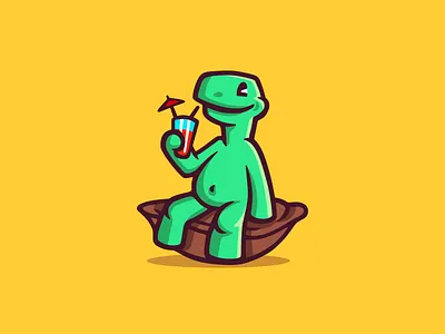 Resting Turtle Logo animal brand branding cartoon for sale fun illustration logo mascot nagual design resting turtle