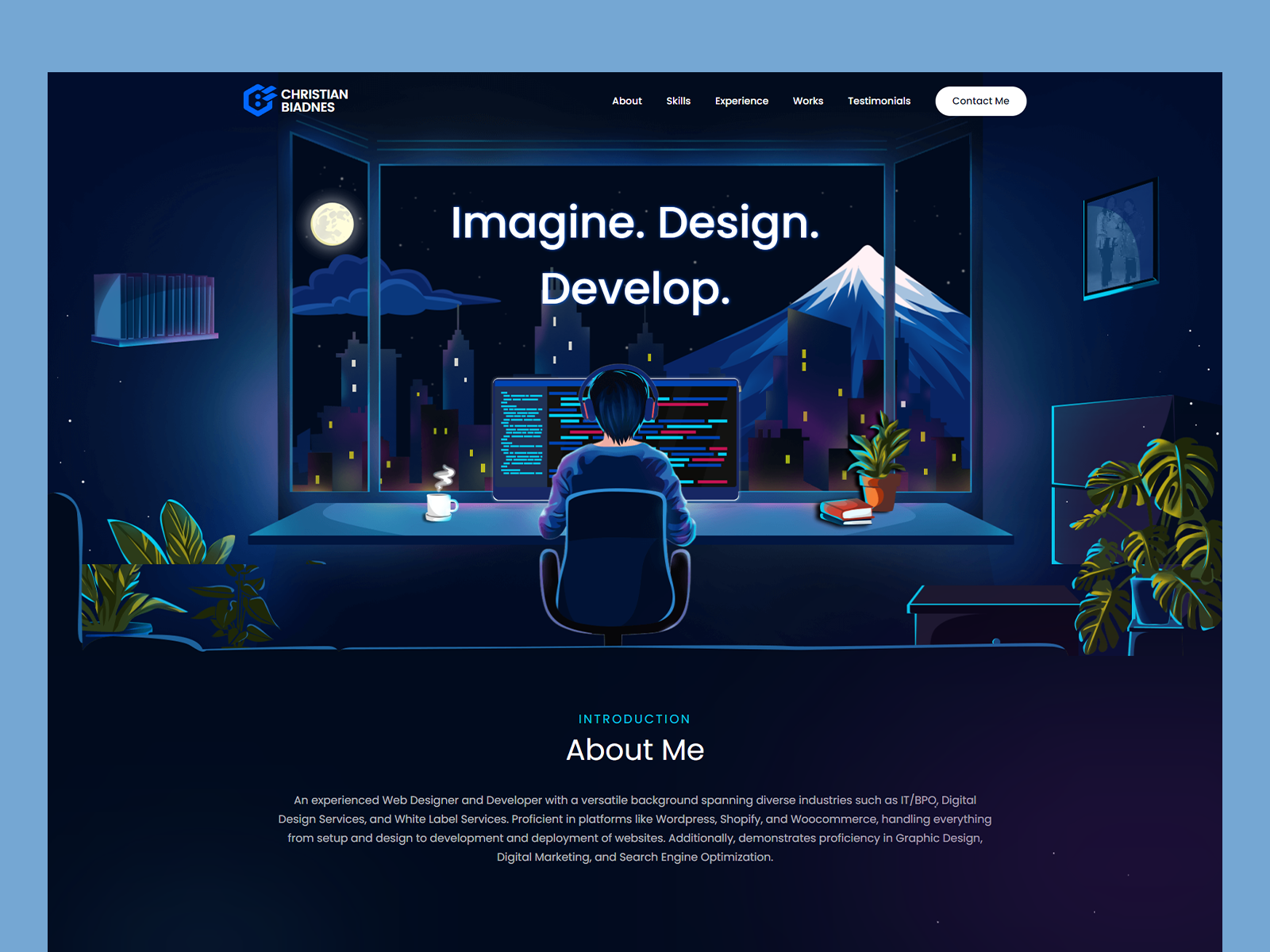 Christian Biadnes - Portfolio Website branding code design designer graphic design logo personal website personal works portfolio portfolio website programmer react reactjs tailwind tailwindcss uiux web design web developer website