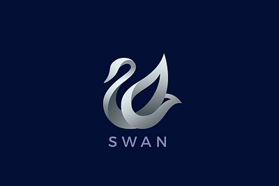 Swan Logo bird cosmetics elegant fashion jewelry logo luxury metallic steel swan