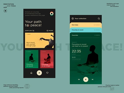 Meditation Application animation meditation mobile motion ui ux yoga