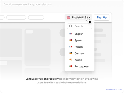 Dropdown UI: Design Compelling UX for Improved Usability app button design dropdown header language menu placeholder pop popover popup search select skeleton templates ui ui kit web