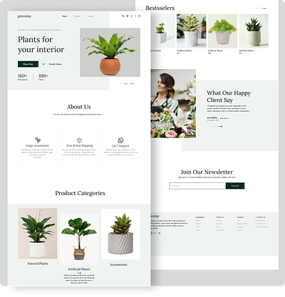 Plants greenday branding design greenday interface product service startup ui ux web design web site website