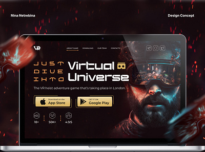 Design Site | VR Game design game landing landing page mobile game site ui ux vr vr glasses web web design website