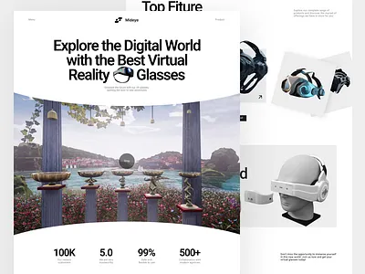 Mideye - VR Headset Landing Page ar design headset landing page meta product product design ui ui design uiux virtual vr website
