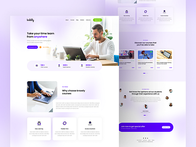 Online Course Landing Page Design design education education site landing page minimal new web online online app online courses ui ui ux web app web design