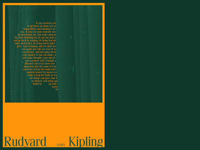 Poster with Rudyard Kipling poem | Typography figmadesign graphic design onepage portfolio typography ui uidesign webdesign webdesigninspiration