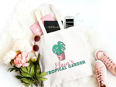 Hand Drawn Logotype for Tropical Plant Shop branding design digital illustration garden graphic design illustration logo mockup monstera plant plant shop procreate