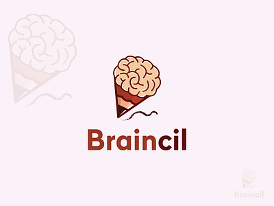 Braincil Logo brain pencil logo branding combination logo design graphic design illustration logo logo design pencil logo vector