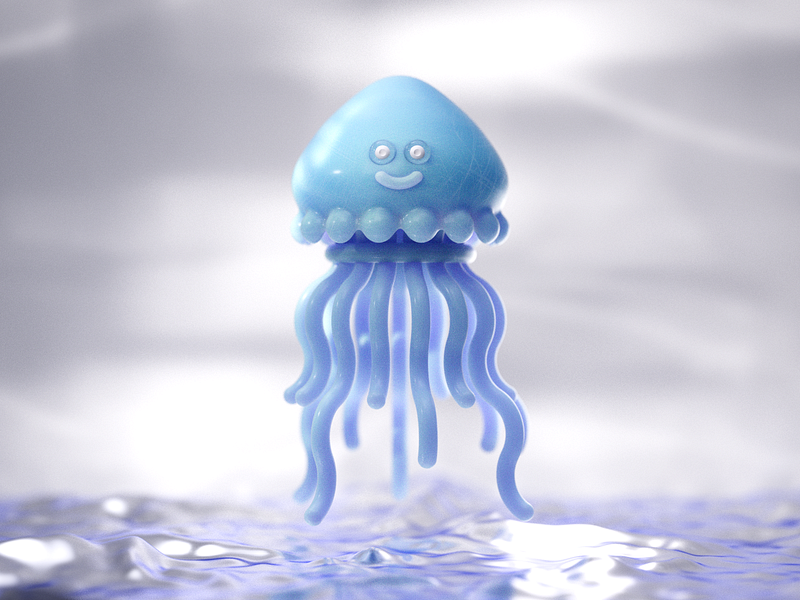 Jellyfish character eco fish jellyfish ocean toy underwater water